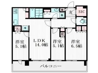 東京都中央区晴海5【マンション】の間取り