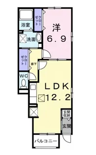 大阪府大阪市東住吉区杭全8【アパート】の間取り