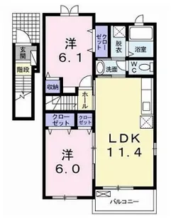 ダンケ シェーン A棟【2階】の間取り
