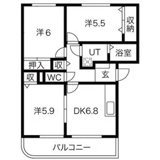 あさひレジデンス新前橋【1階】の間取り