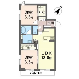 エテルカート クキ【1階】の間取り