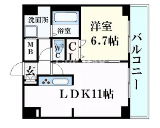 1LDKの間取り画像