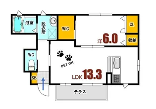 エアリーヒルズ海田【1階】の間取り