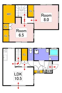 岡山県岡山市東区益野町【一戸建】の間取り
