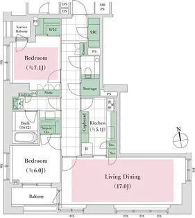 アトラス麻布台【8階】の間取り