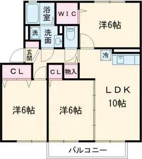 ラフィーネ 水巻 C棟【2階】の間取り