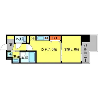 BRAVI南堀江【6階】の間取り