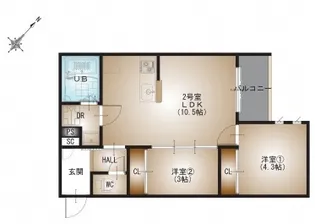 Regalest-F 古市【1階】の間取り