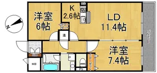 レガーロ旭町【3階】の間取り