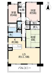 UR日進香久山花の街【3階】の間取り