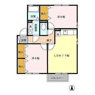 コンフォートハウス B棟【2階】の間取り
