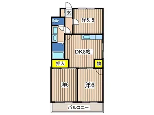 東大船マンション【2階】の間取り