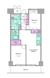 レジディア芝浦【9階】の間取り