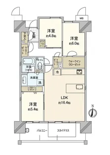 ロイヤルガーデンシティ学南町【3階】の間取り