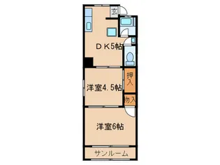 ト-タス駒止【4階】の間取り