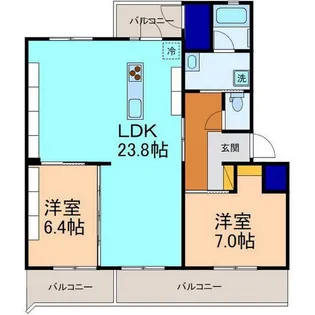 アクアルーチェ犬島【2階】の間取り