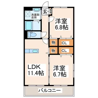 プロムナードI・II【2階】の間取り