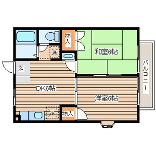 オーシャンハイツ【2階】の間取り