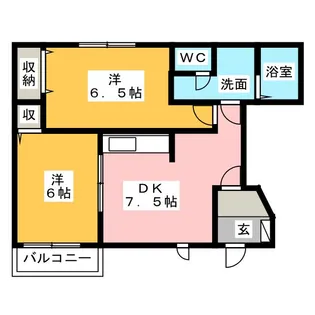 ベル・クレールA・B【1階】の間取り