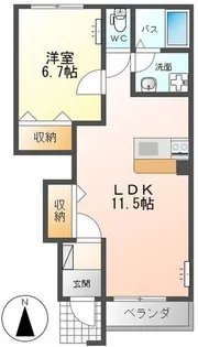 サンセットヒル東郷B【1階】の間取り