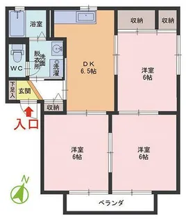 メゾンRYUSUI B【1階】の間取り