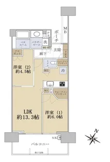 パークスクエア相模大野タワーアンドレジデンス【4階】の間取り