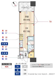 クレヴィア池袋East 502号室【5階】の間取り