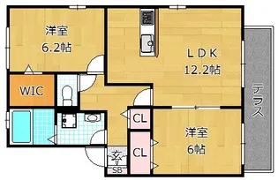 ルミエール東中振 C棟【1階】の間取り