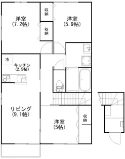 ビクトワール長束【2階】の間取り