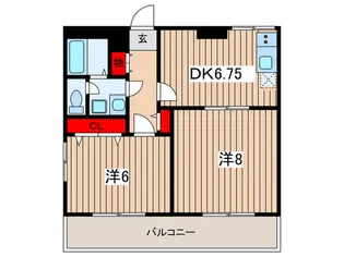 ベルジュリ-オ【2階】の間取り