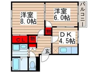 ペア-ブラッサムF【1階】の間取り