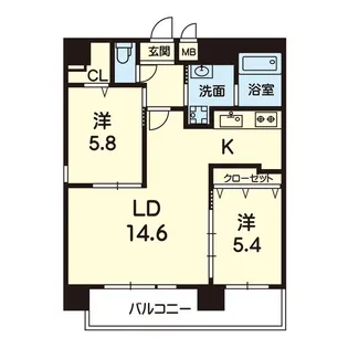 ESTASIA世安【6階】の間取り