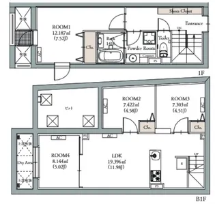 BLANCCOURT中野新橋の間取り