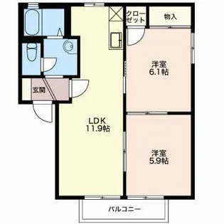 フォーレスこみど B【2階】の間取り