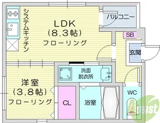 PRIME智明【3階】の間取り