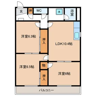 ブラウンハウス【3階】の間取り