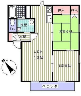 ファミール三宅B【1階】の間取り