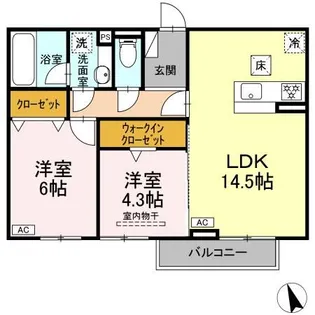 TORISIA加納南陽【1階】の間取り