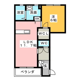 レーベンドルフB【1階】の間取り