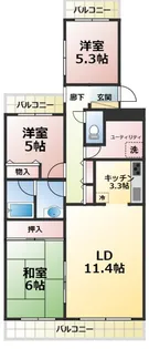 テラス本八幡【3階】の間取り