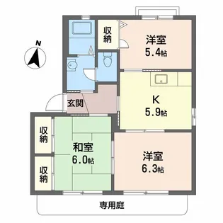 バリュージュ新町 B棟【1階】の間取り