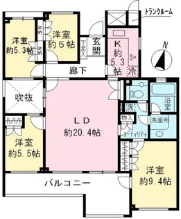 エストライフつつじヶ丘七番館【2階】の間取り
