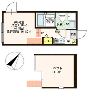 ハーモニーテラス竹の塚III【2階】の間取り