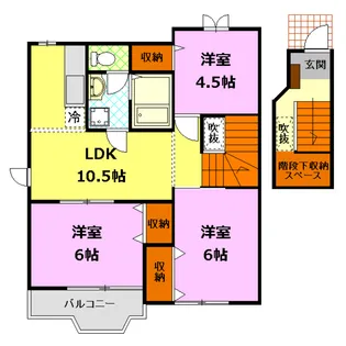 ニュークレストールA【2階】の間取り