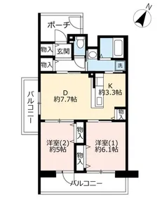 URアミティひらかた宮之阪【4階】の間取り