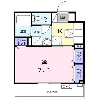 ラフィネ堀之内【1階】の間取り