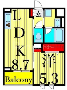 ロコソレイユ【3階】の間取り