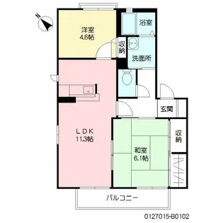 バリュージュRYO B棟【1階】の間取り