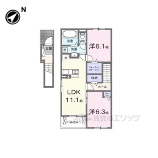 フレッシュハウス1【2階】の間取り