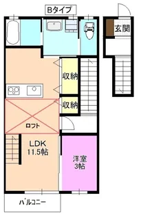 サンビレッジ樅ノ木 B棟【2階】の間取り